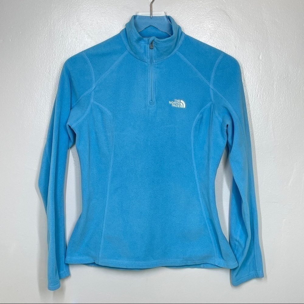 The North Face 1/4 Zip Lightweight Turquoise Fleece Pullover Size XS